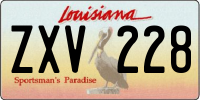 LA license plate ZXV228