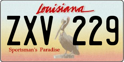 LA license plate ZXV229