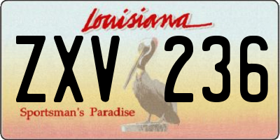 LA license plate ZXV236