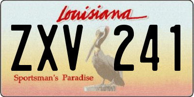 LA license plate ZXV241