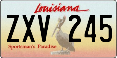 LA license plate ZXV245