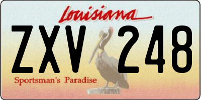 LA license plate ZXV248