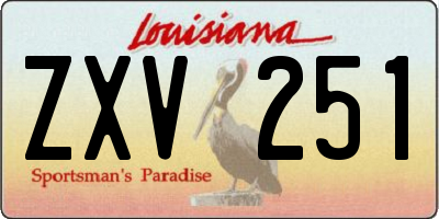 LA license plate ZXV251
