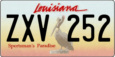 LA license plate ZXV252