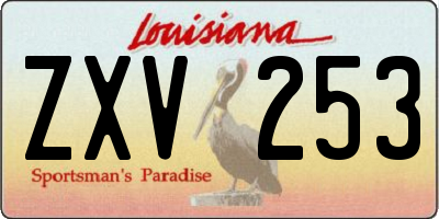 LA license plate ZXV253