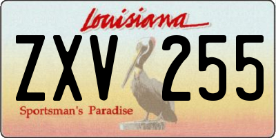 LA license plate ZXV255