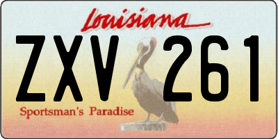 LA license plate ZXV261