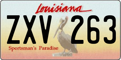 LA license plate ZXV263