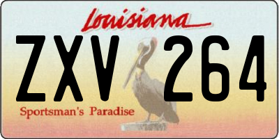 LA license plate ZXV264