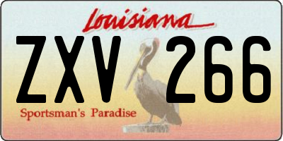 LA license plate ZXV266