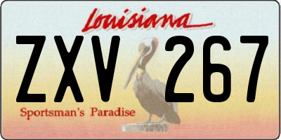 LA license plate ZXV267