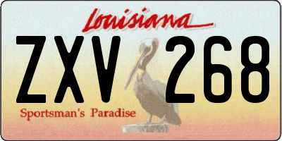 LA license plate ZXV268