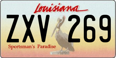 LA license plate ZXV269