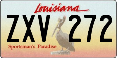 LA license plate ZXV272