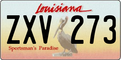LA license plate ZXV273