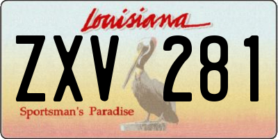 LA license plate ZXV281