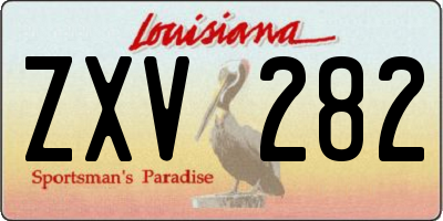 LA license plate ZXV282
