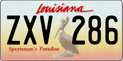 LA license plate ZXV286