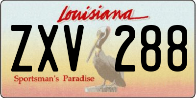 LA license plate ZXV288