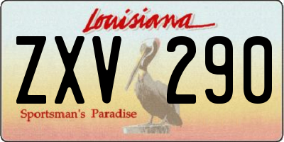 LA license plate ZXV290