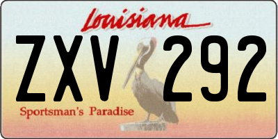 LA license plate ZXV292