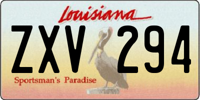 LA license plate ZXV294