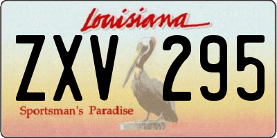 LA license plate ZXV295