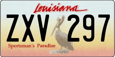 LA license plate ZXV297