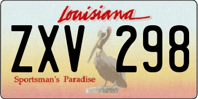 LA license plate ZXV298