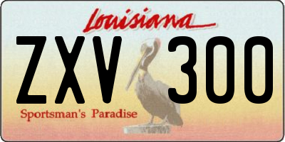 LA license plate ZXV300