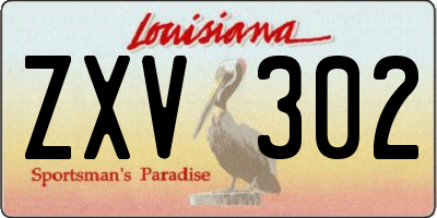 LA license plate ZXV302