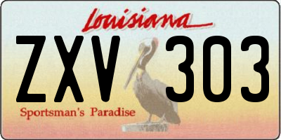 LA license plate ZXV303