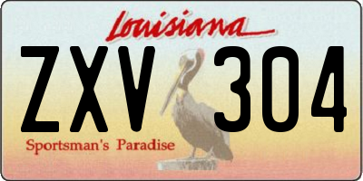 LA license plate ZXV304