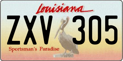 LA license plate ZXV305