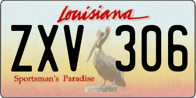 LA license plate ZXV306