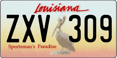 LA license plate ZXV309