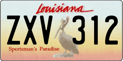 LA license plate ZXV312