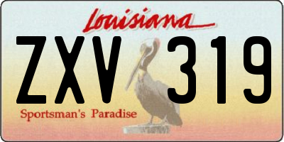 LA license plate ZXV319