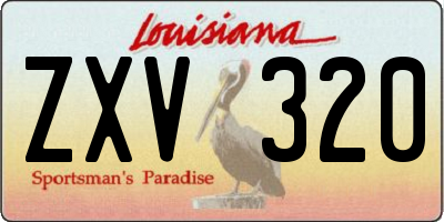 LA license plate ZXV320