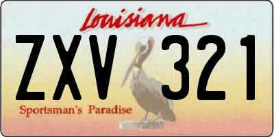 LA license plate ZXV321