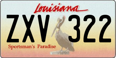 LA license plate ZXV322