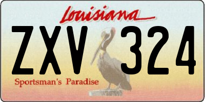 LA license plate ZXV324