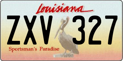 LA license plate ZXV327