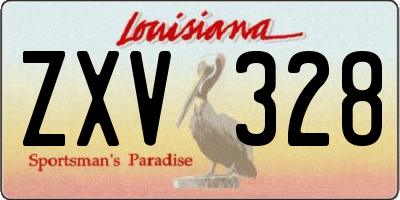 LA license plate ZXV328