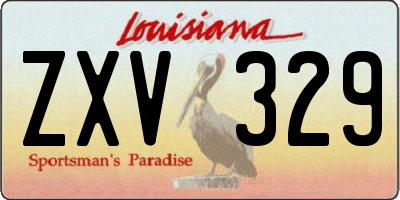 LA license plate ZXV329