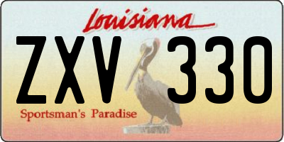 LA license plate ZXV330