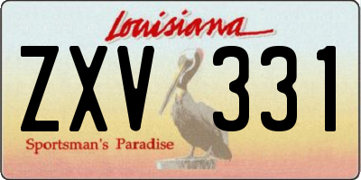 LA license plate ZXV331