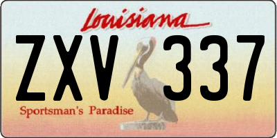 LA license plate ZXV337