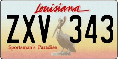 LA license plate ZXV343