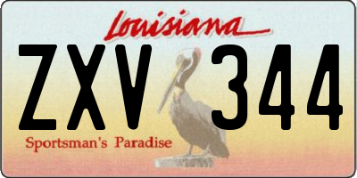 LA license plate ZXV344